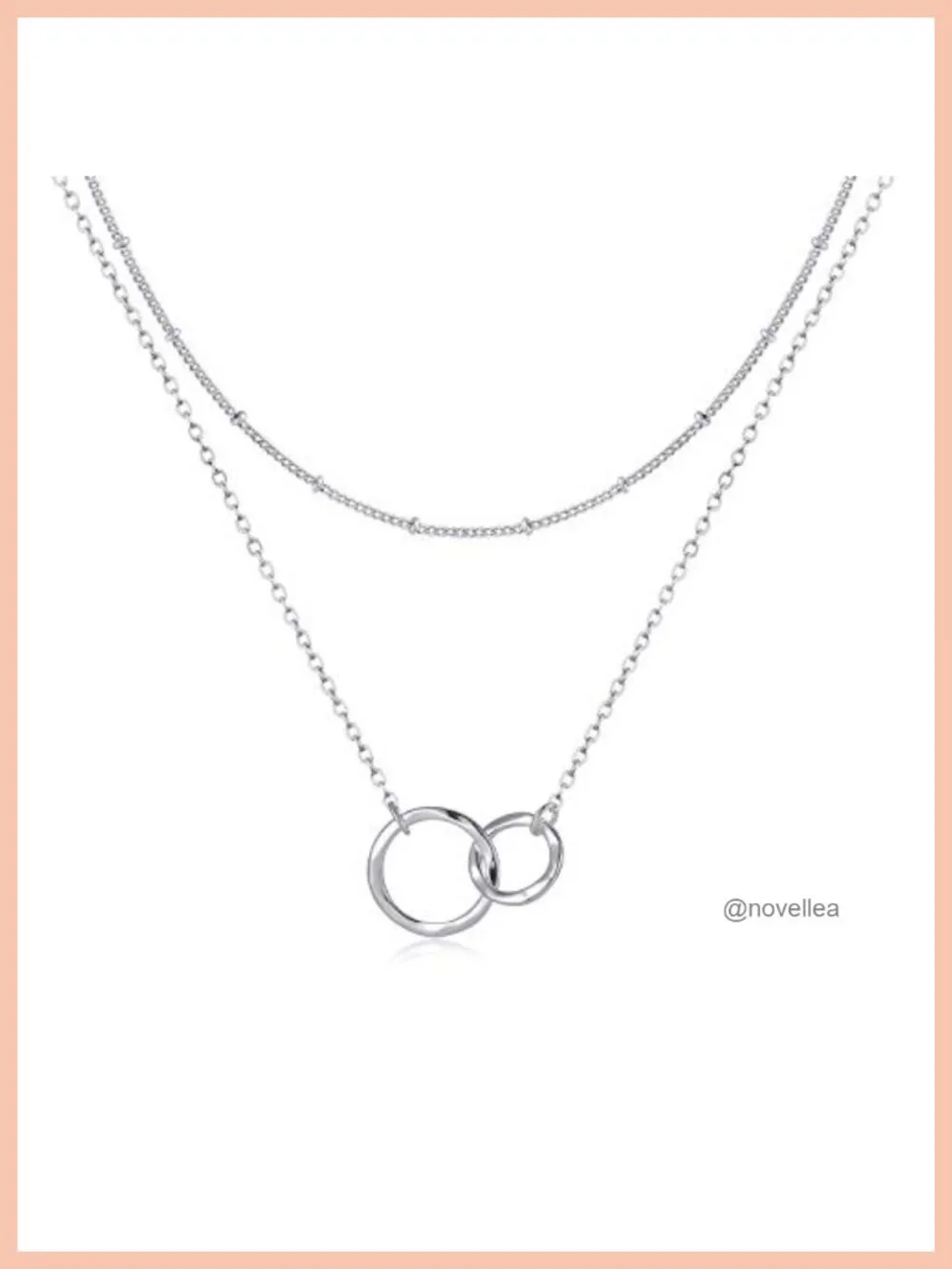 14K Gold Plated Layered Circle Pendant Necklace Choker Adjustable Dainty Women